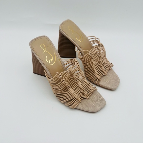 New! SAM EDELMAN Women’s Laurette Block Heel Mule Almond - Picture 2 of 10